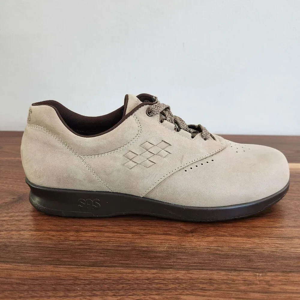 SAS Womens Free Time Sage Leather Walking Shoe Sneaker Easy Lace Comfort 7.5 W